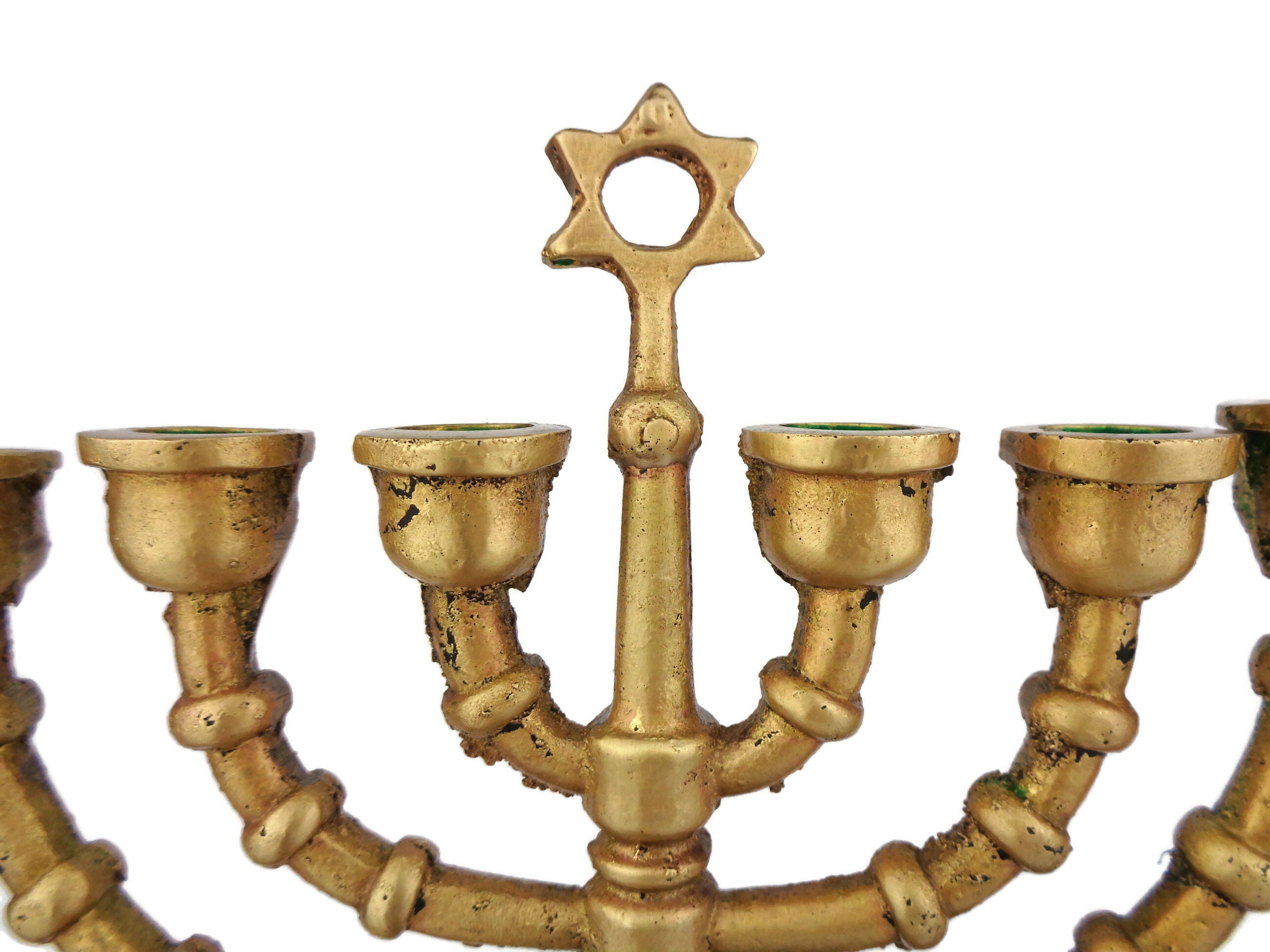 ユダヤ教のメノーラー真鍮キャンドルホルダー 8本のキャンドル、日本製