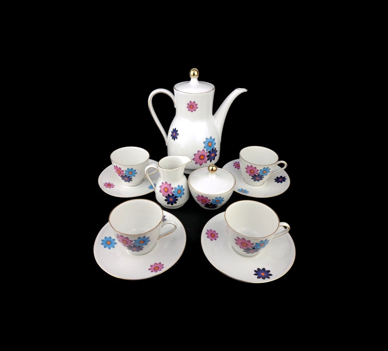 Vintage Porcelain Tea Coffee Set, Bavarian Porcelain Coffee Tea Set - Etsy