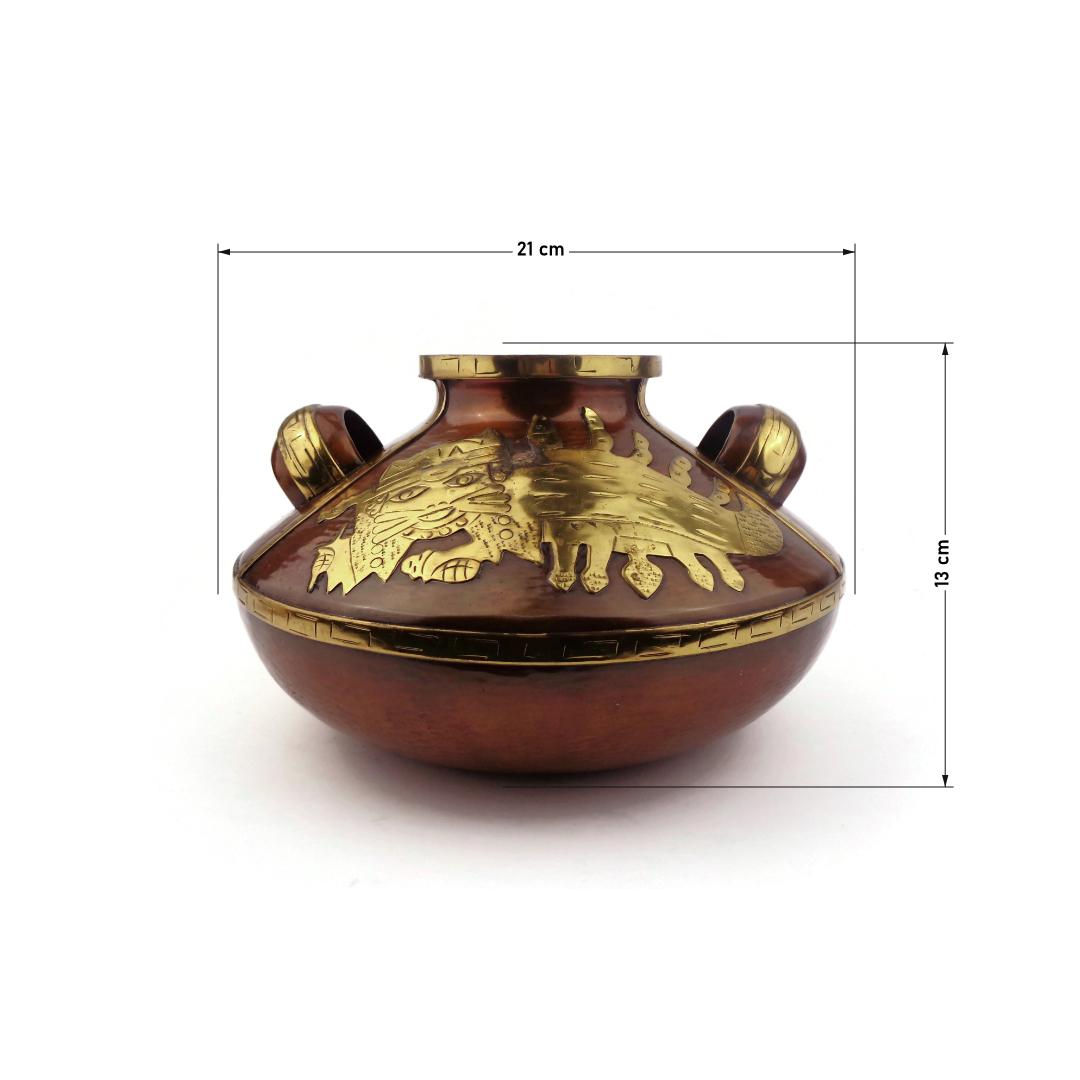 Antique Copper Vase, Vichy Peruvian Vase, Handmade Copper Vase