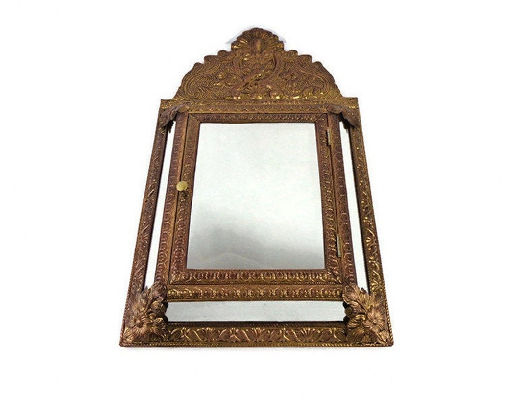 Antique Mirror Box Vintage Wall Mirror Box Coat Brush Etsy