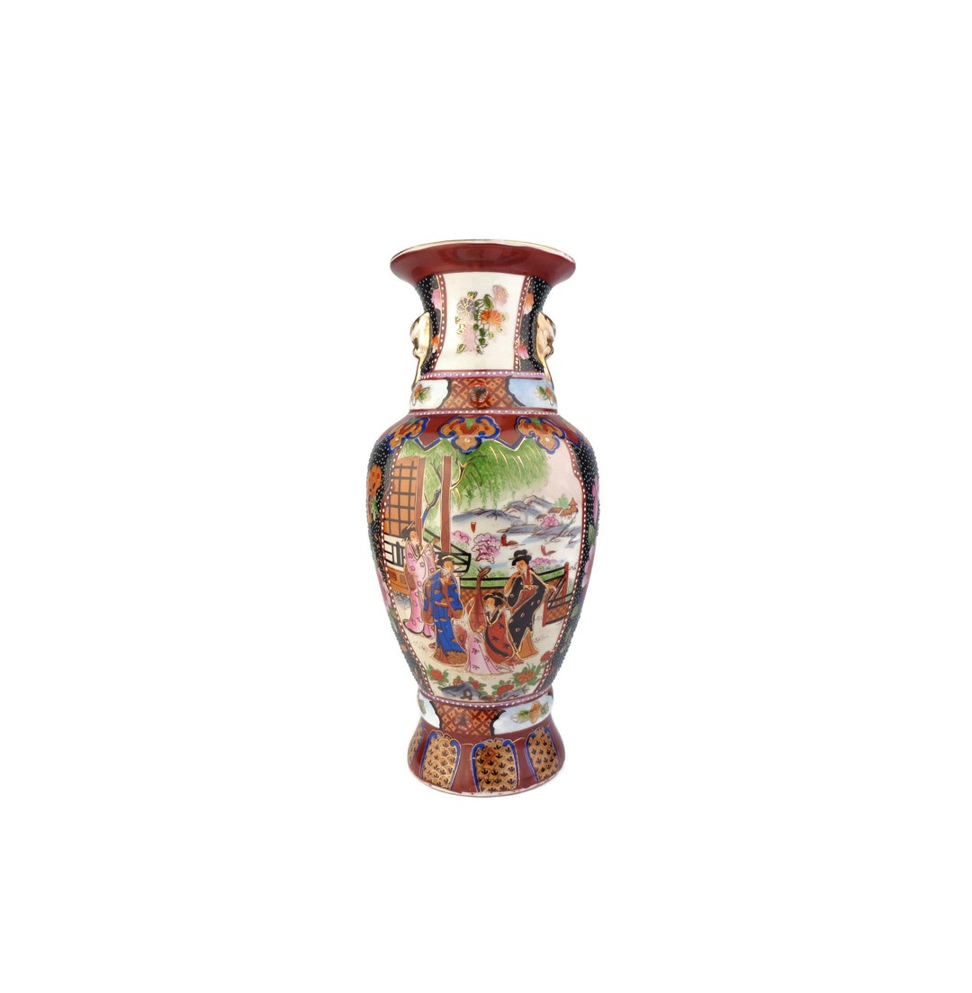 Antique Chinese Ceramic Vase, Handpainted Chinese Ceramic Vase, Large ...
