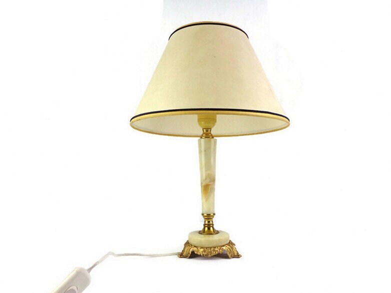 Antique Alabaster Table Lamp, Vintage Alabaster Table Lamp, Alabaster Night Lamp