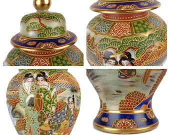 アンティークの大型中国製陶器壺、手描きの中国製陶器壺、大型中国製