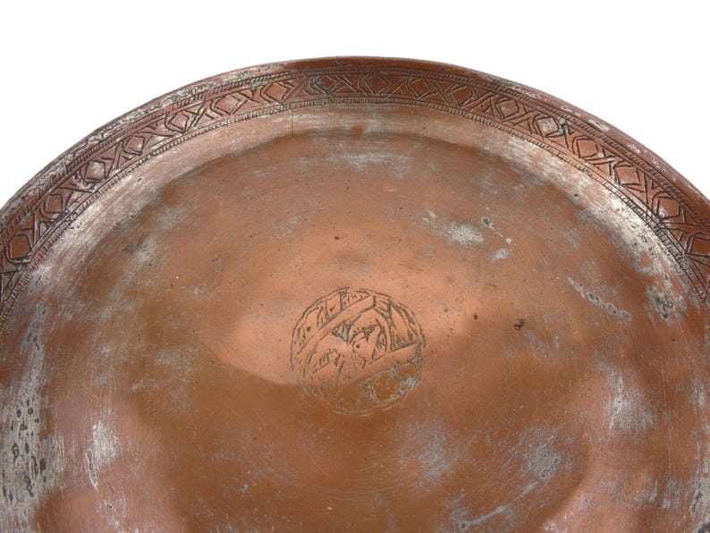 Antique Copper Plate, Handmade Copper Plate, Hand Engraved Copper Plate