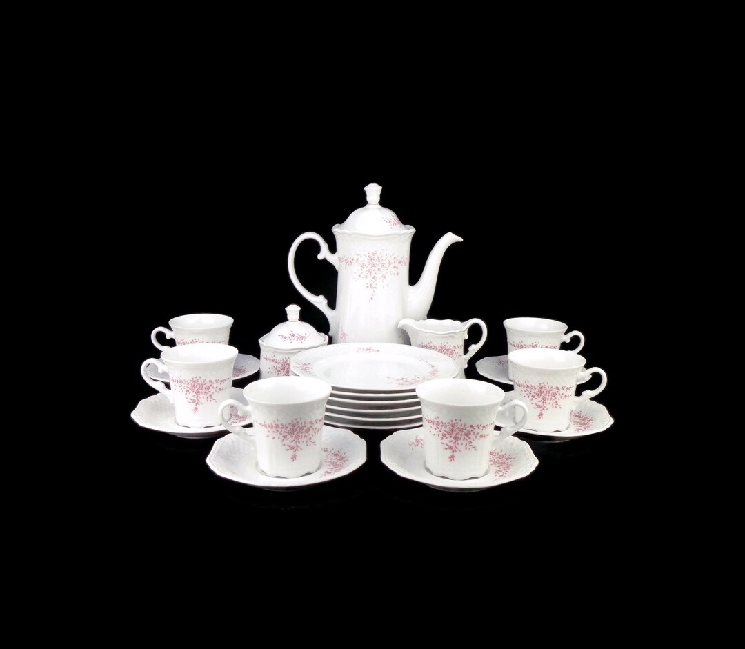 Vintage Porcelain Coffee Set, Bavarian Porcelain Coffee Tea Set ...