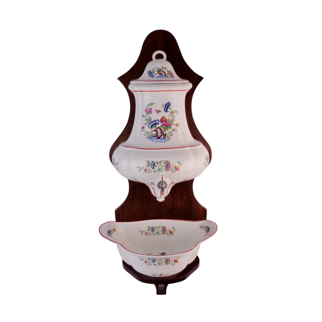 フランスの壁掛け洗面台、手描きのセラミック洗面台（木製壁掛け