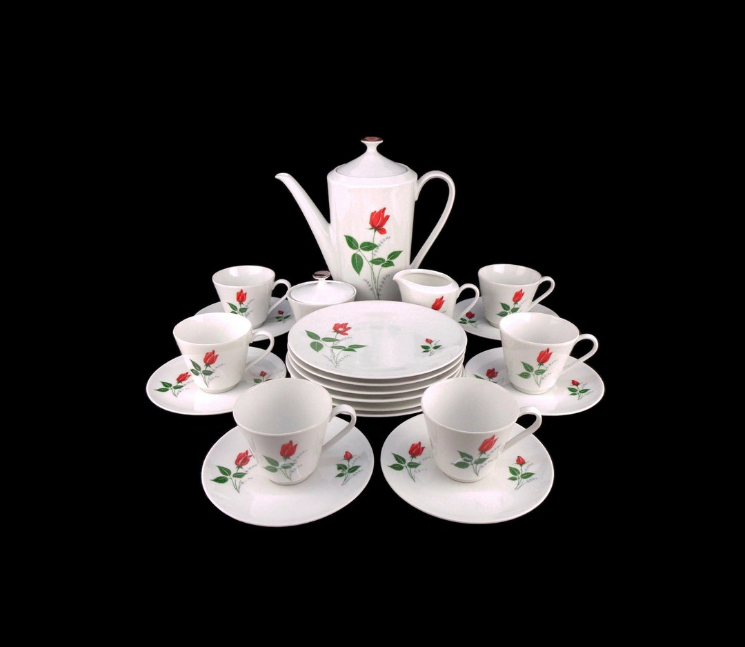 Vintage Porcelain Coffee Set, Bavarian Porcelain Coffee Tea Set ...