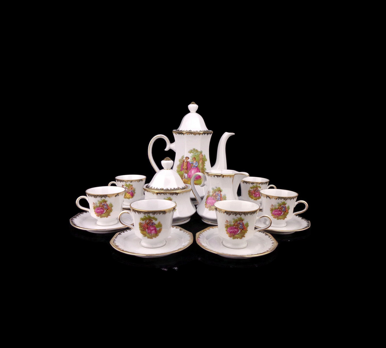 Vintage Porcelain Coffee Set, Bavarian Porcelain Coffee Tea Set - Etsy