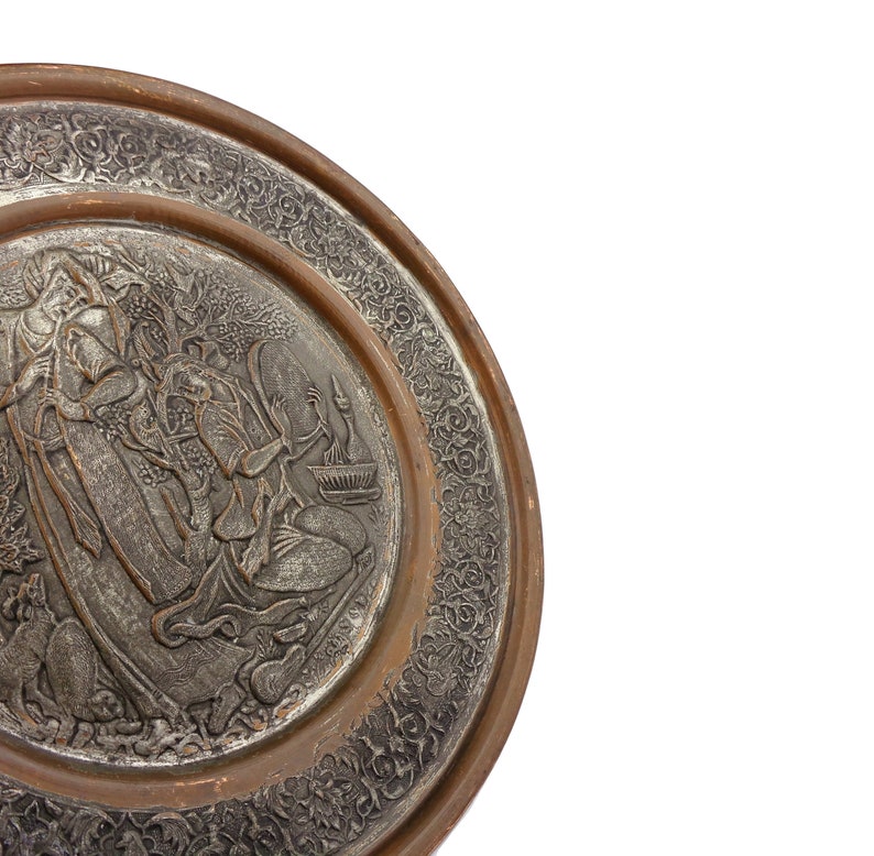 Antique Copper Plate, Handmade Copper Plate, Hand Engraved Wall Plate