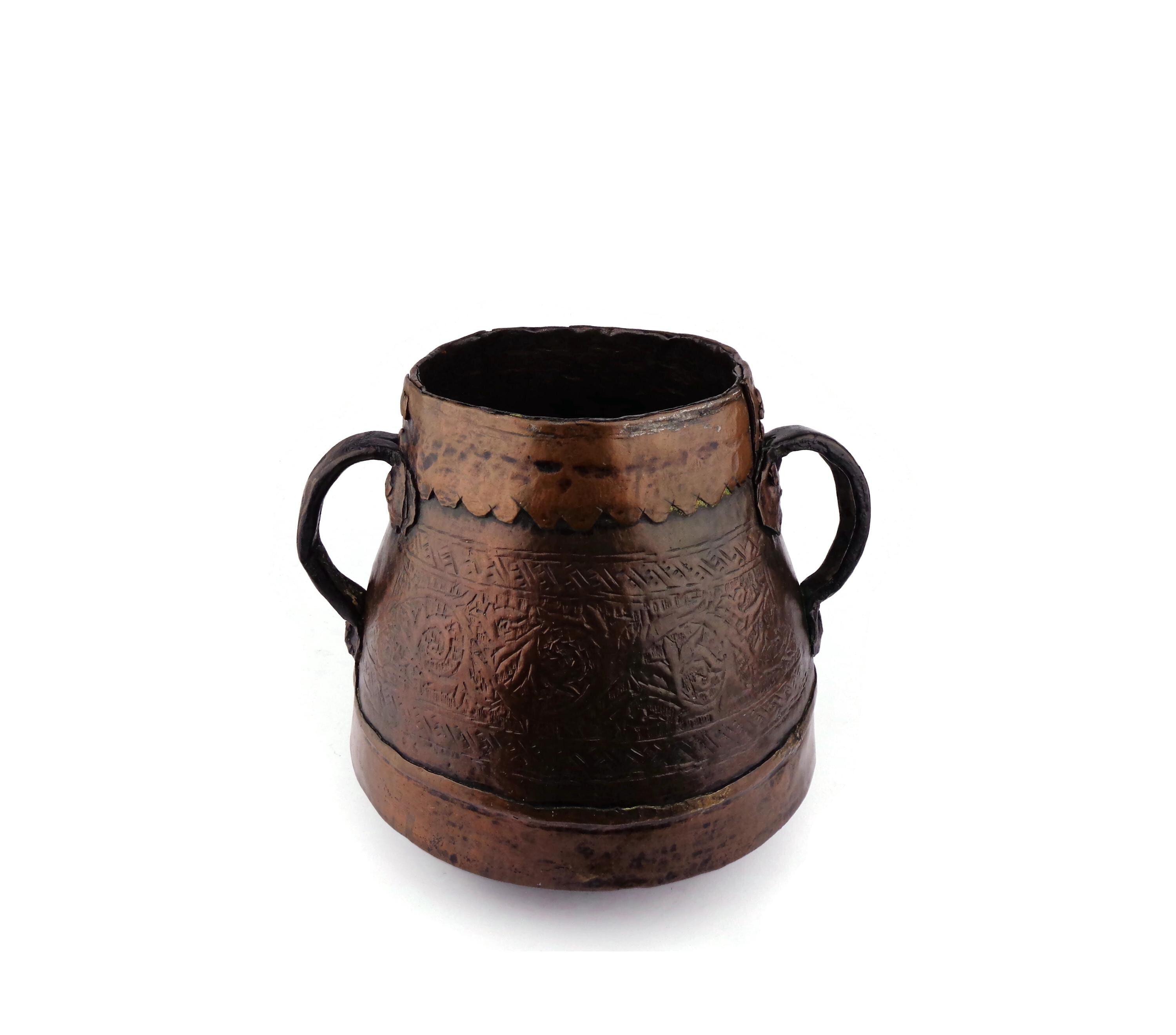 19 世紀の銅鍋、手作りの銅鍋、アンティークの手彫り銅鍋 - Etsy 日本