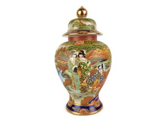 アンティークの大型中国製陶器壺、手描きの中国製陶器壺、大型中国製