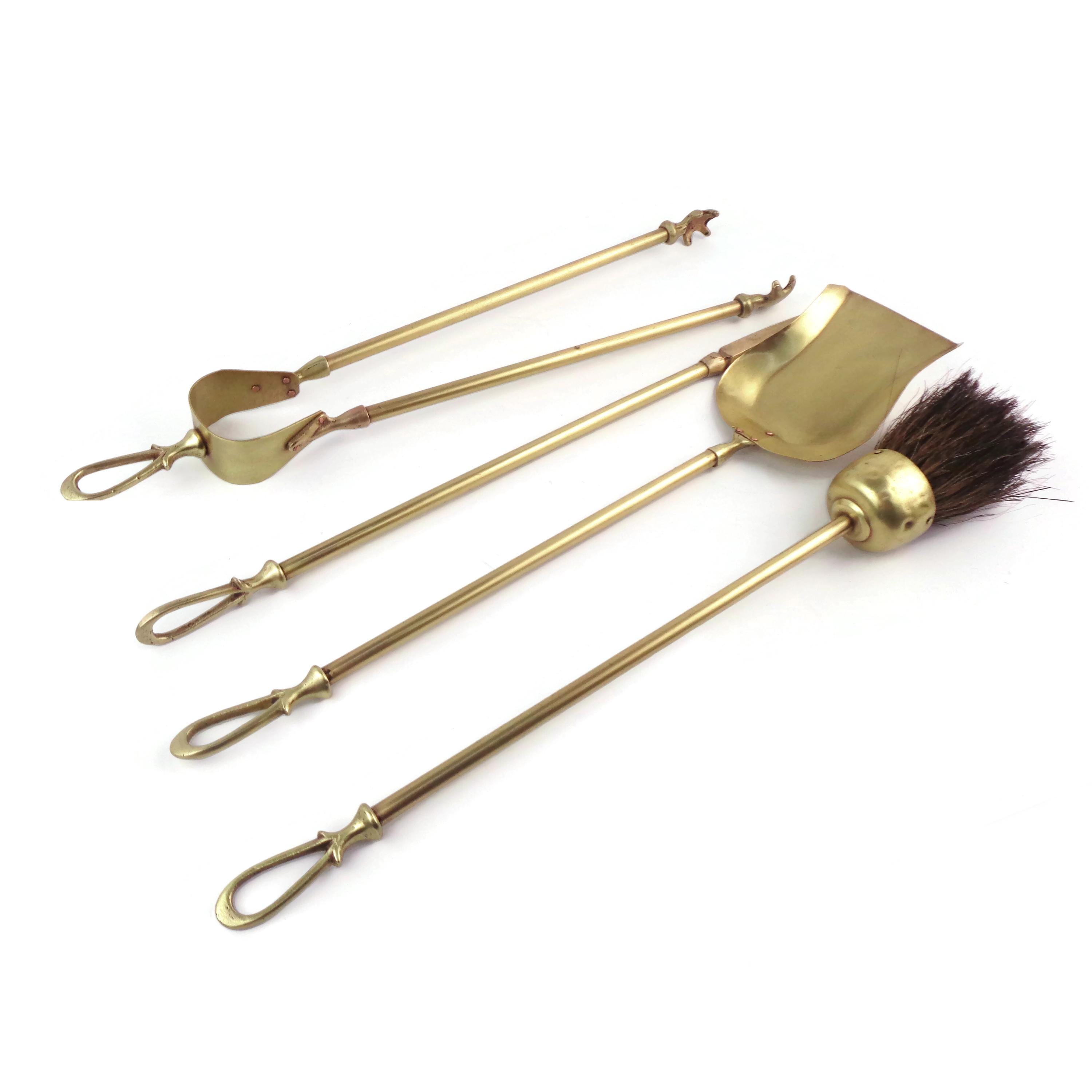 Vintage Brass Fireplace Tools Set - Etsy