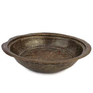 20th Century Handmade Copper Bowl, 1900s Primitive Copper Pan, Copper Bath Bowl