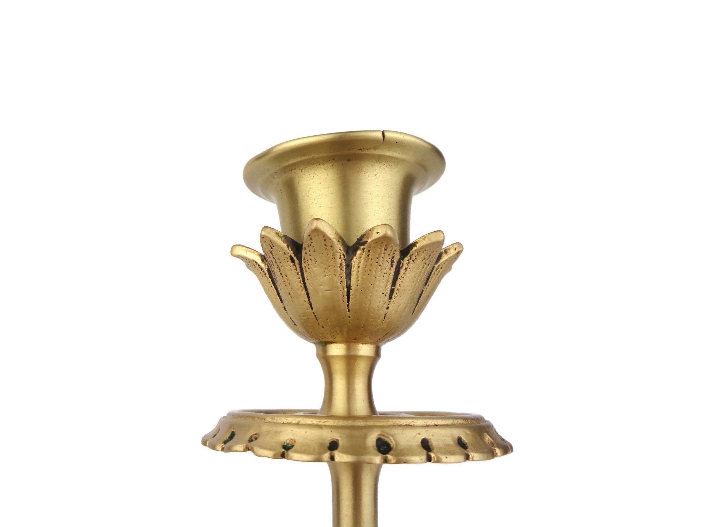 Antique Candle Holder Set Pair Brass Candle Holders Vintage Etsy