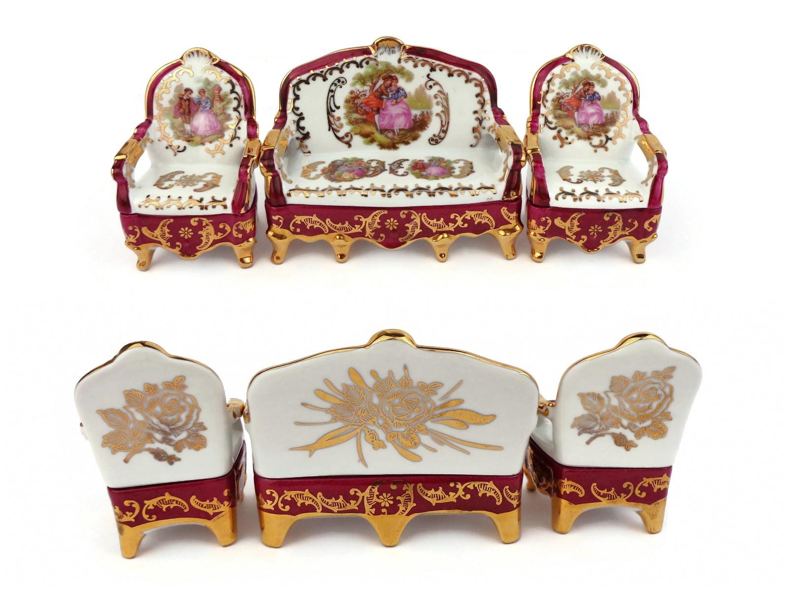 1 lot de 4 pièces en porcelaine de Limoges vintage - Arts de la table
