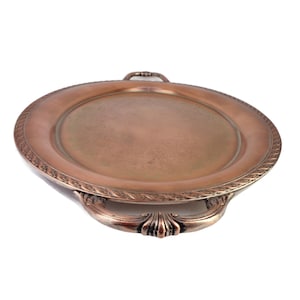 Antique Dining Tray, Handmade Copper Dining Tray, Engraved Copper Dining Tray, Silver Plated Copper Tray