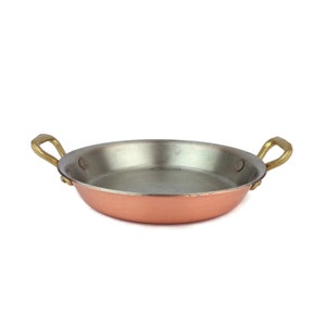 Antique Copper Cooking Pan With Brass Handles, Copper Cookware Pan, Copper Casserole Pot