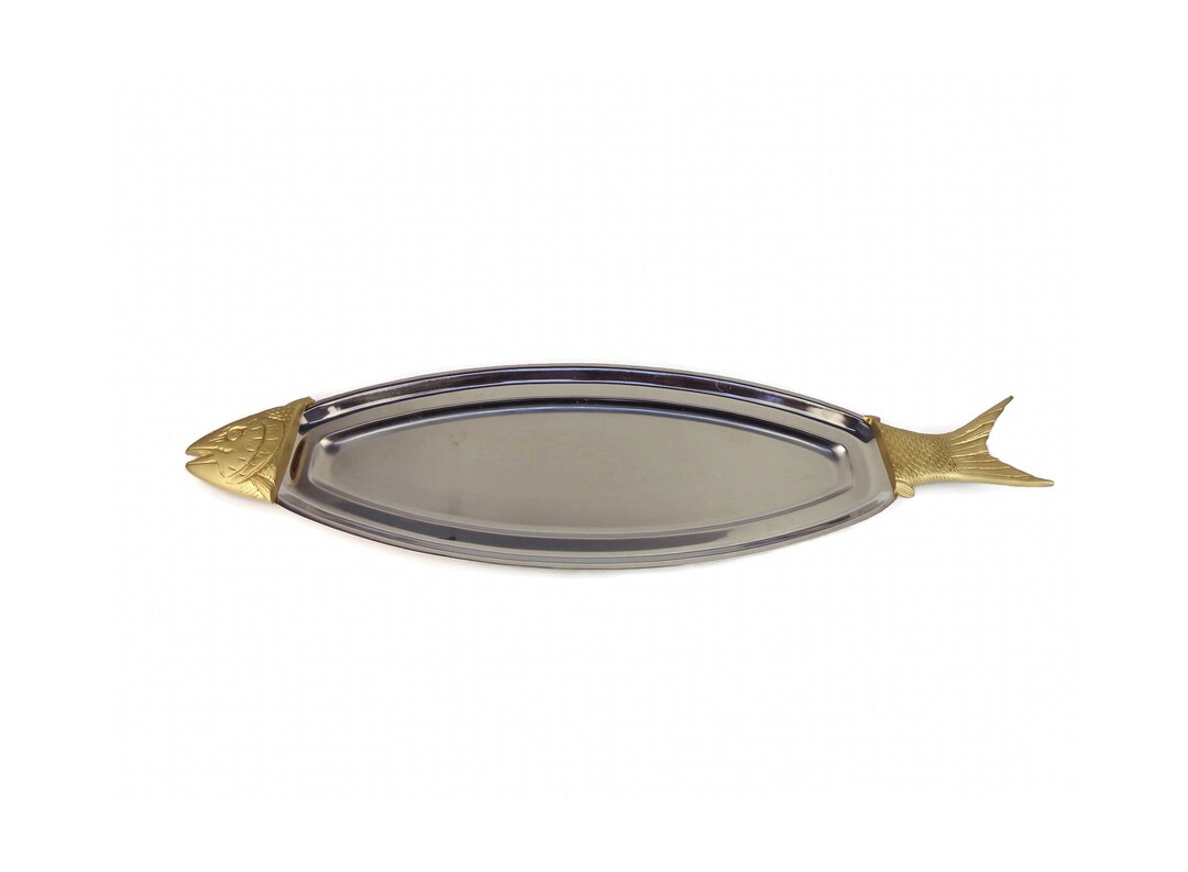 Vintage Fish Serving Tray, Large Fish Serving Plateau, Salmon Serving