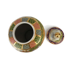 アンティークの大型中国製陶器壺、手描きの中国製陶器壺、大型中国製