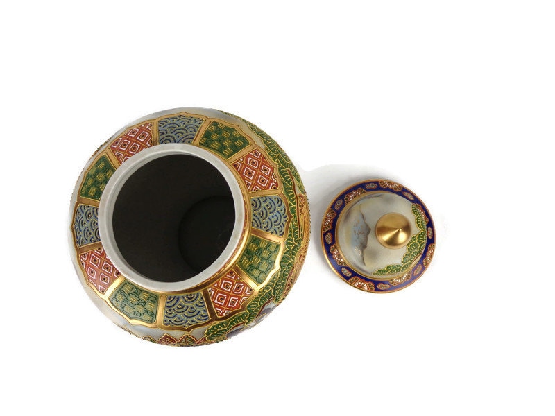 アンティークの大型中国製陶器壺、手描きの中国製陶器壺、大型中国製