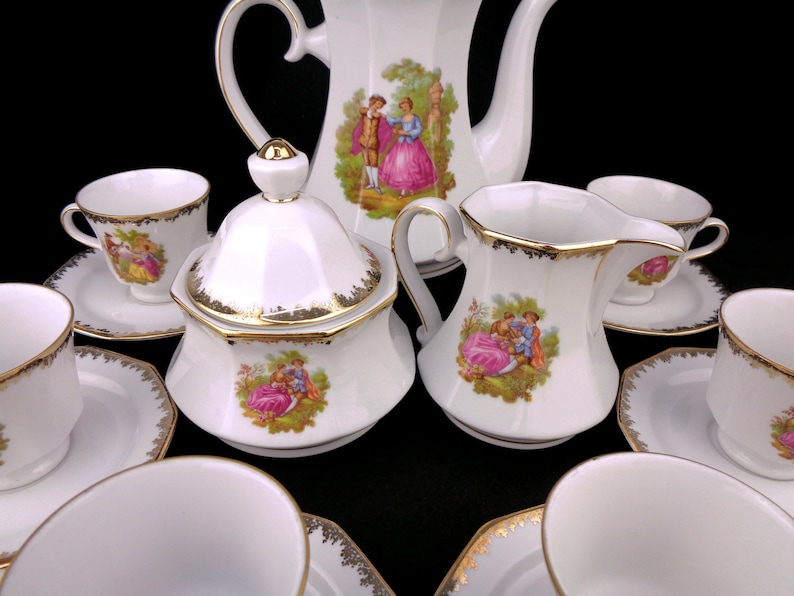 Vintage Porcelain Coffee Set, Bavarian Porcelain Coffee Tea Set - Etsy