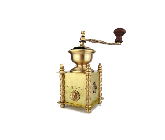 Antique Brass Coffee Mill Vintage Brass Coffee Grinder Etsy Canada