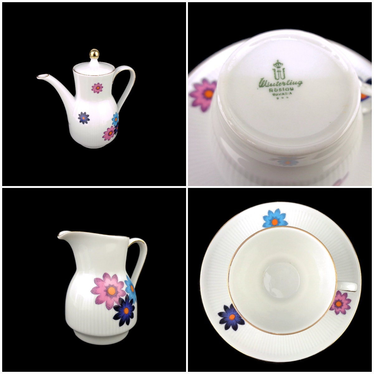 Vintage Porcelain Tea Coffee Set, Bavarian Porcelain Coffee Tea Set - Etsy