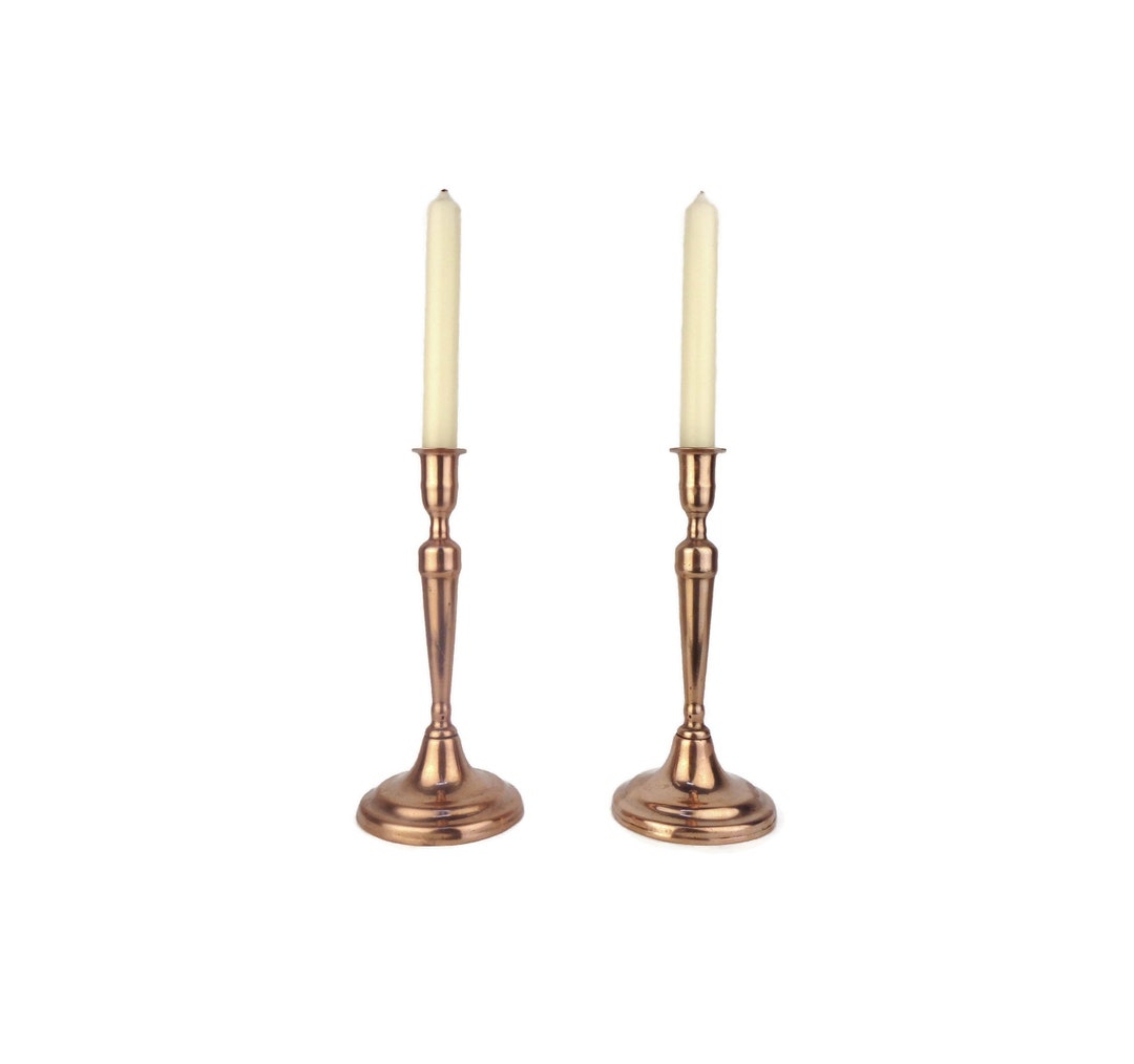 Antique Candle Holder Set Bronze Candle Holders Vintage Etsy