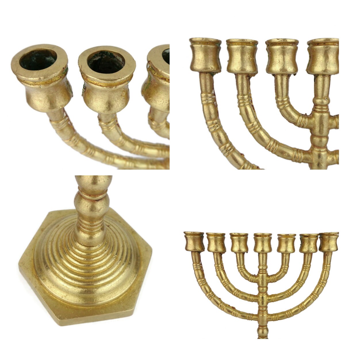 ユダヤ教のメノーラ真鍮キャンドルホルダー 7本のキャンドル、日本の