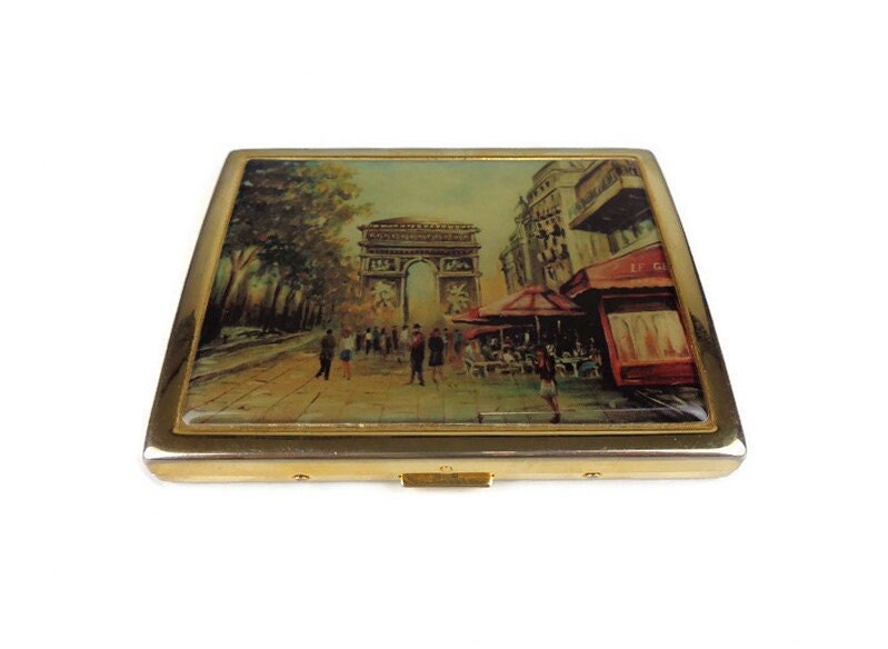 LOUIS VUITTON Miniature case in gray zing, wood and gilded metal - VALOIS  VINTAGE PARIS