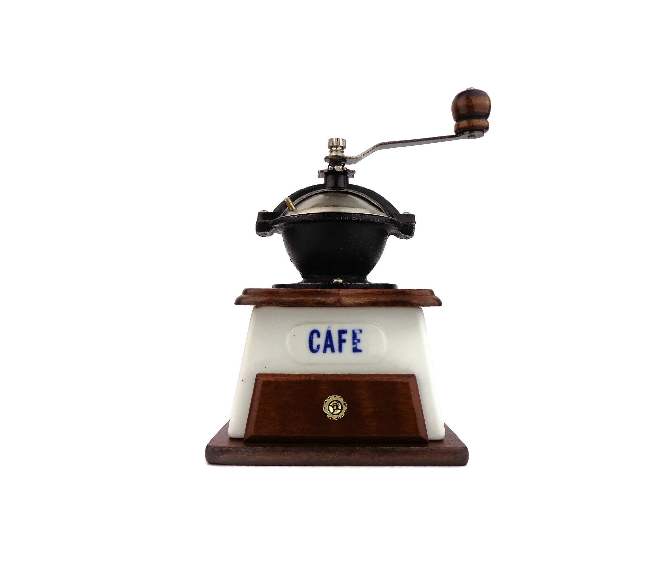 ヴィンテージコーヒーグラインダー、セラミックコーヒーミル、木製