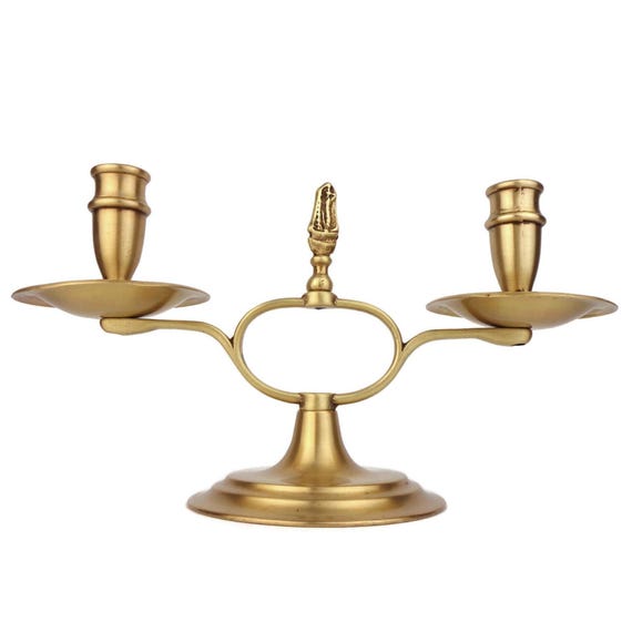 paire de bougeoirs anciens bronze doré 33 cm. - Vendu