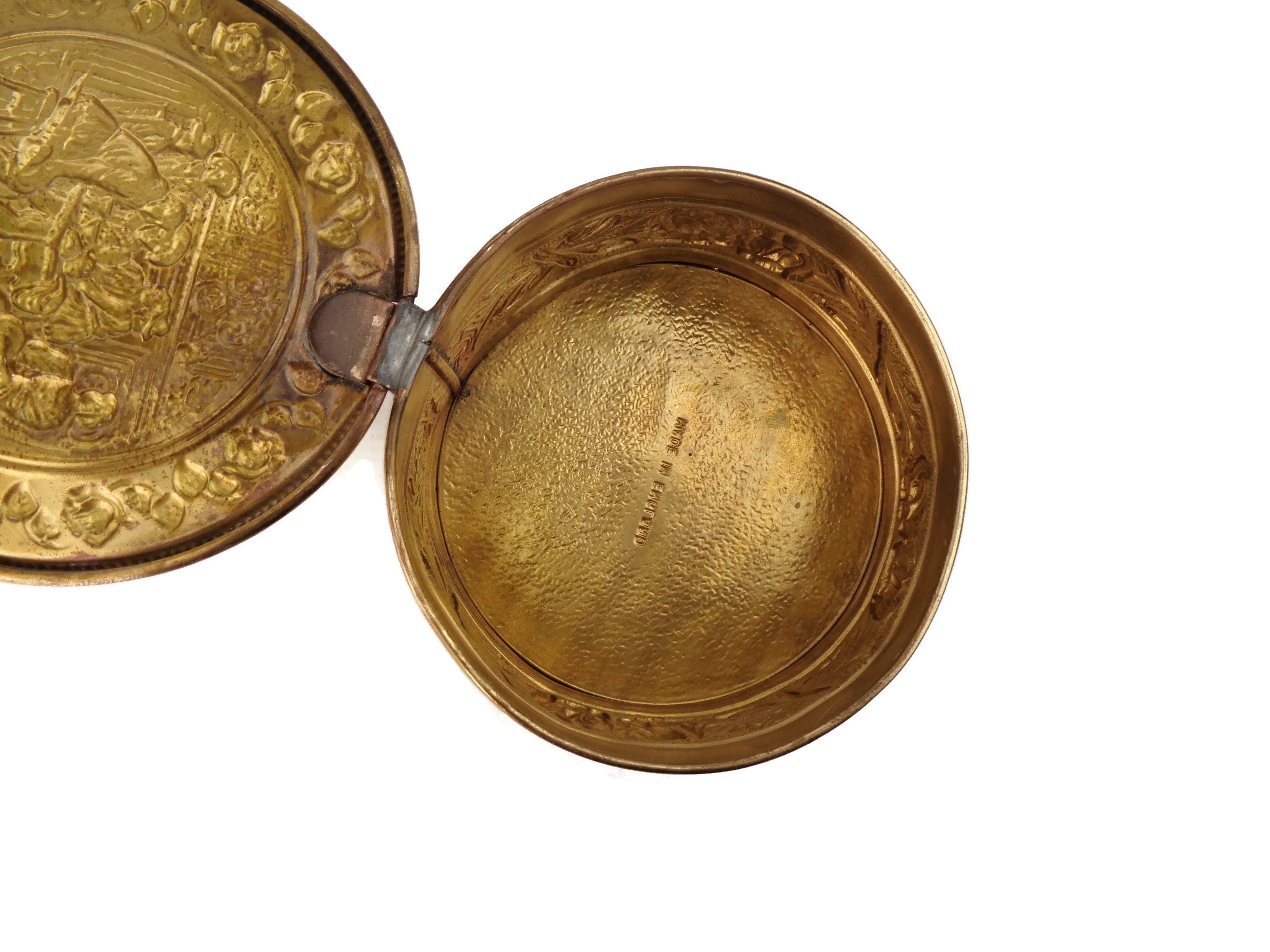 Antique Bed Warmer, English Bed Warmer, Brass Bed Warmer With