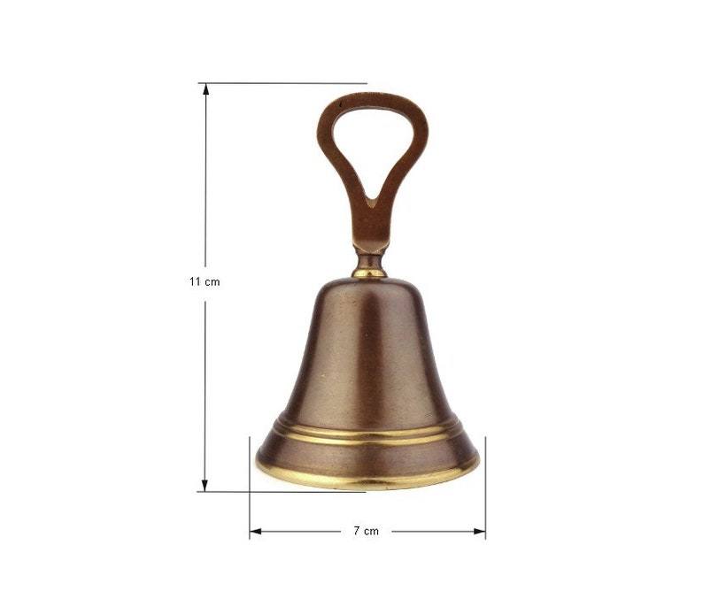 Antique Brass Hand Bell, Vintage Brass School Bell, Brass Dinner Bell ...