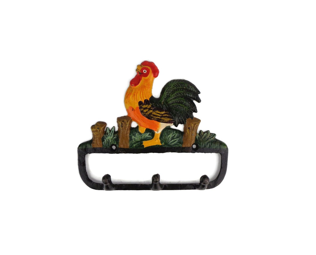 Vintage Kitchen Rack, Handpainted Kitchen Hanger, Cast Iron Kitchen ...