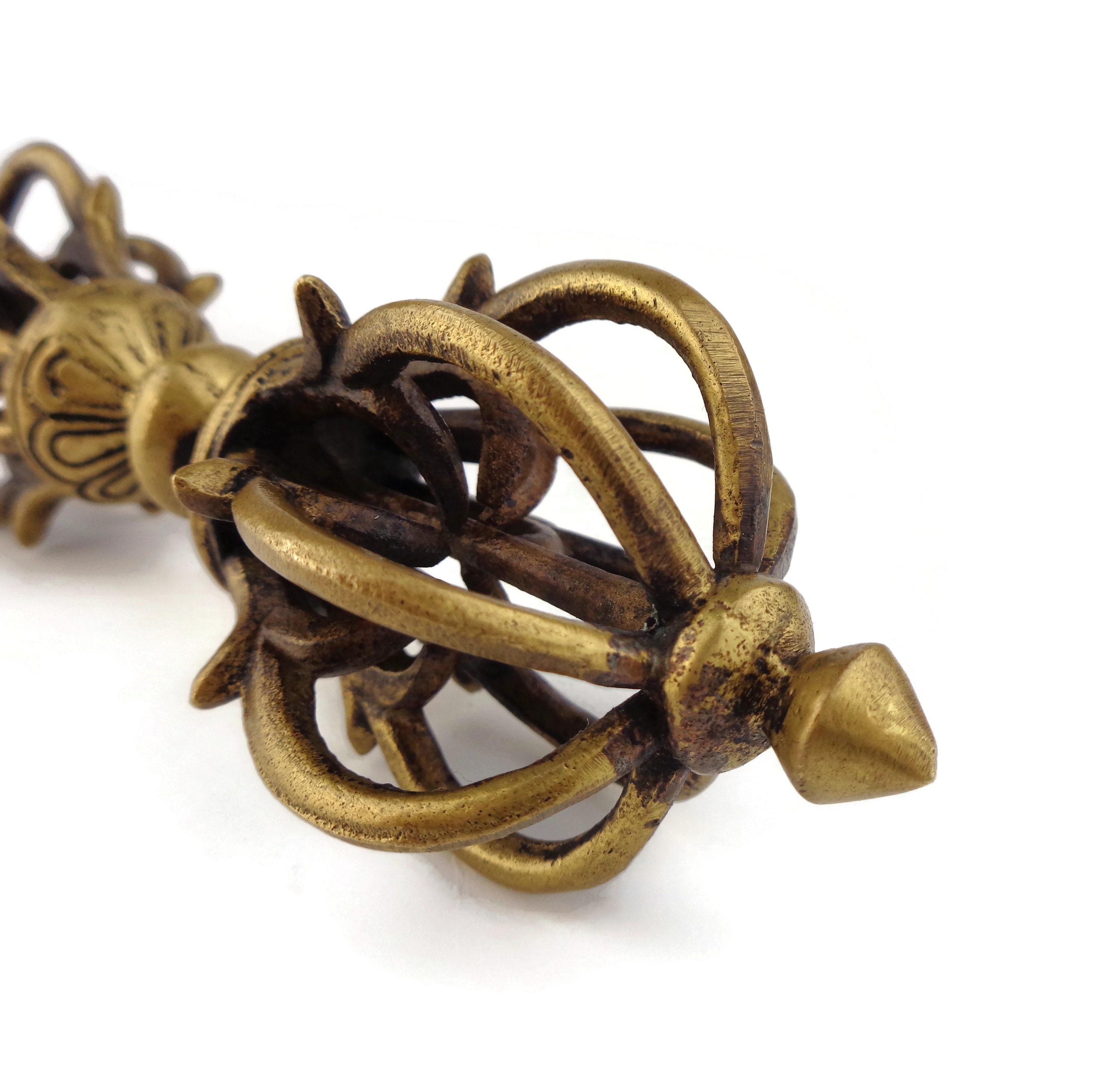 アンティークの仏教儀式用ドルジェ、19 世紀のチベット仏教儀式用