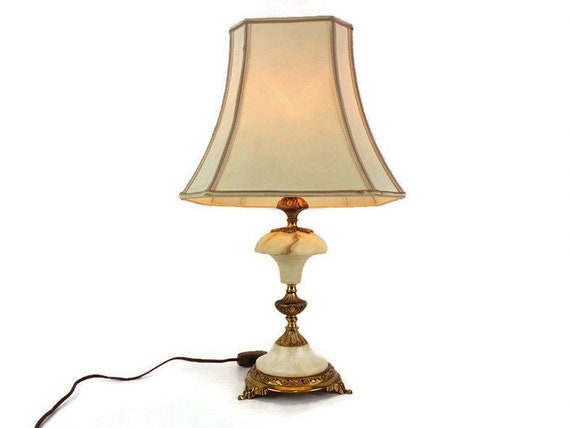 Antique Alabaster Table Lamp Vintage Alabaster Table Lamp
