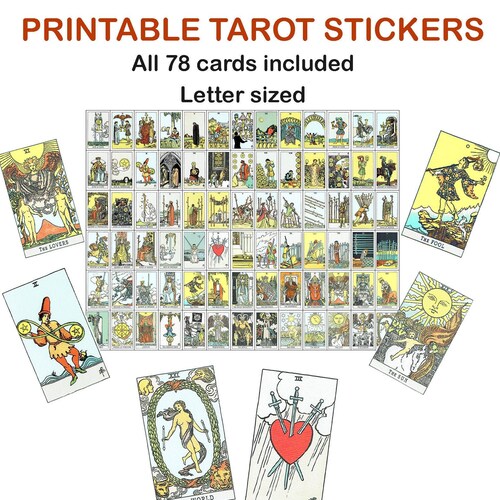 PRINTABLE Tarot Stickers Tarot Journaling Instant Download - Etsy