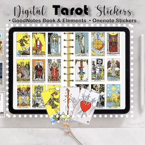 Mini Digital Tarot Stickers, Goodnotes Tarot Sticker Book, Tarot Sticker Elements, OneNote Tarot Stickers, Digital Tarot Cards