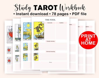 Printable Tarot Study Workbook: Beginner's Journal (PDF)