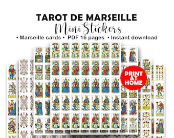 Tarot de Marseille Mini Stickers: Printable Tarot Journal (Digital Download)