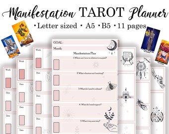 Tarot Manifestation Planner: Monthly & Weekly Journal (PDF)