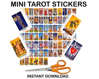 Mini Tarot Stickers: Rider-Waite Deck, Printable Journaling (Digital Download)