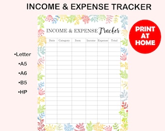 Printable Income and Expense Tracker: Budget Planner (Digital Download)