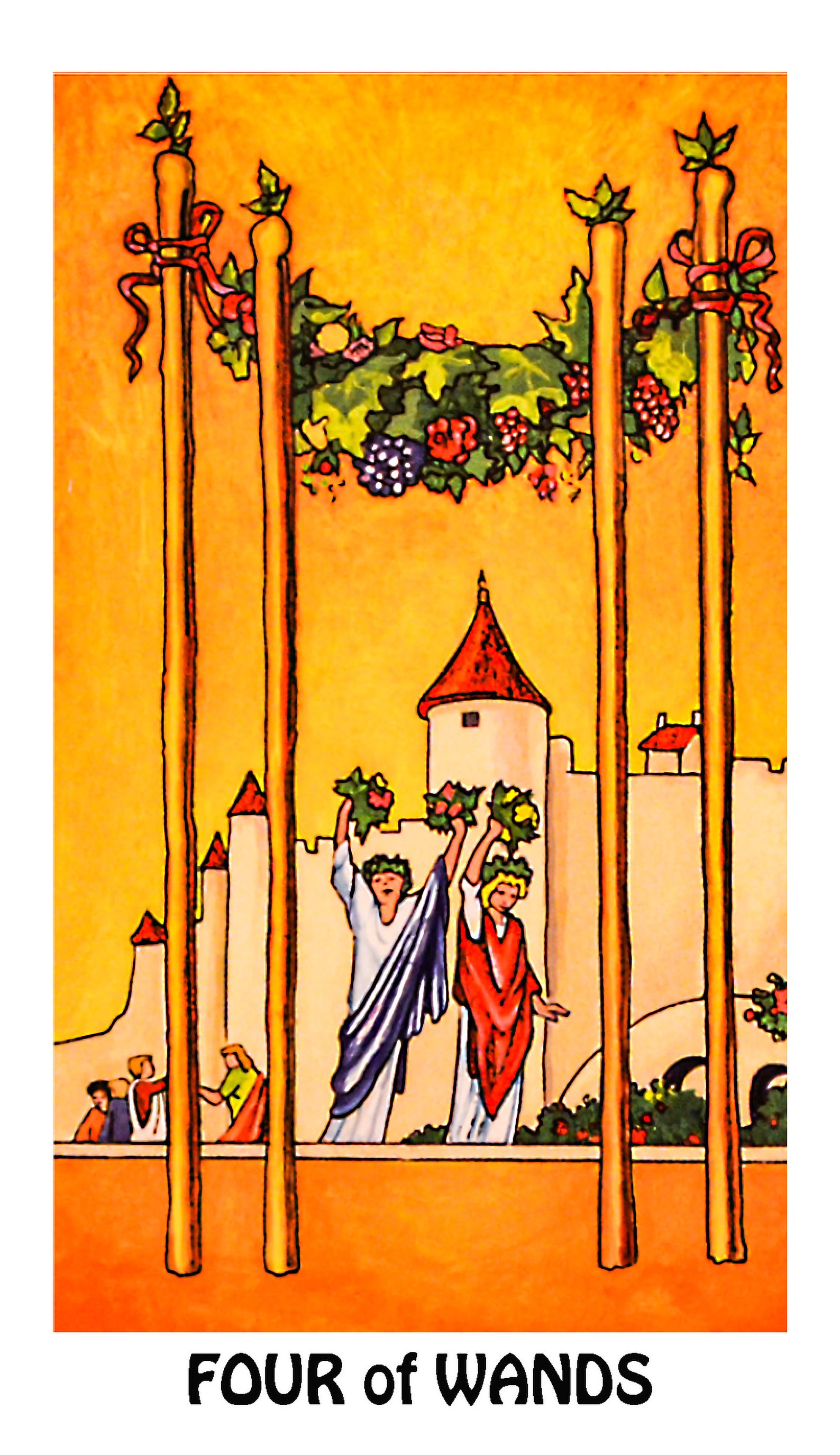 Printable Tarot Cards Minor Arcana Suit of Wands 14 JPG Etsy