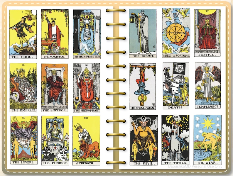 Mini Digital Tarot Stickers, Goodnotes Tarot Sticker Book, Tarot