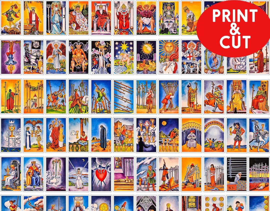 PRINTABLE Tarot Cards Stickers, Mini Tarot Stickers, Cut Files, Cricut ...