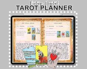 Vintage Digital Tarot Journal: Grimoire Diary + Stickers (GoodNotes)