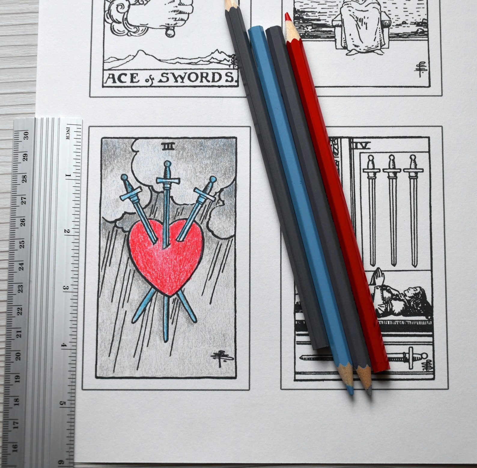 PRINTABLE Tarot PDF Color Your Own Cards Tarot Journal - Etsy