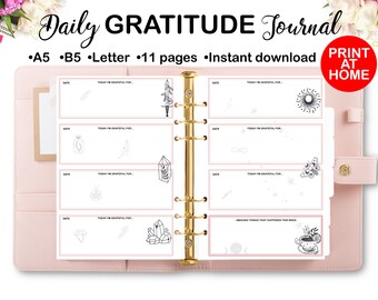 Gratitude Journal Printable: 30-Day Self-Care, Daily & Weekly (PDF)
